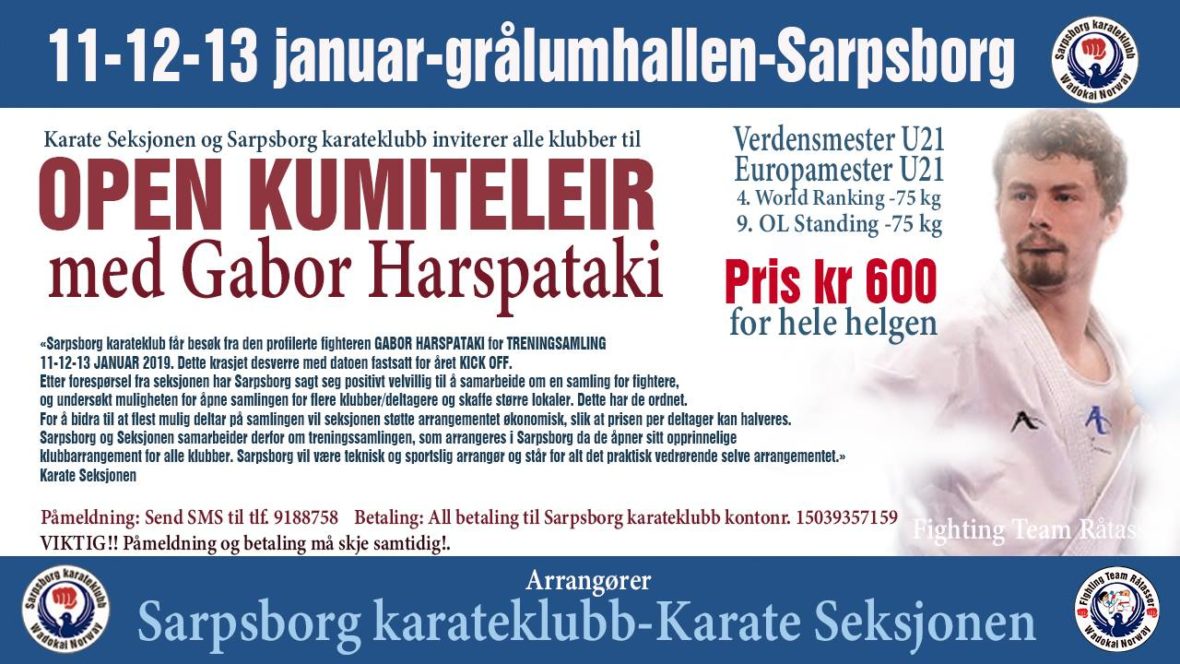 Karateseksjonens Kick Off erstattes av samling i Sarpsborg - thumbnail