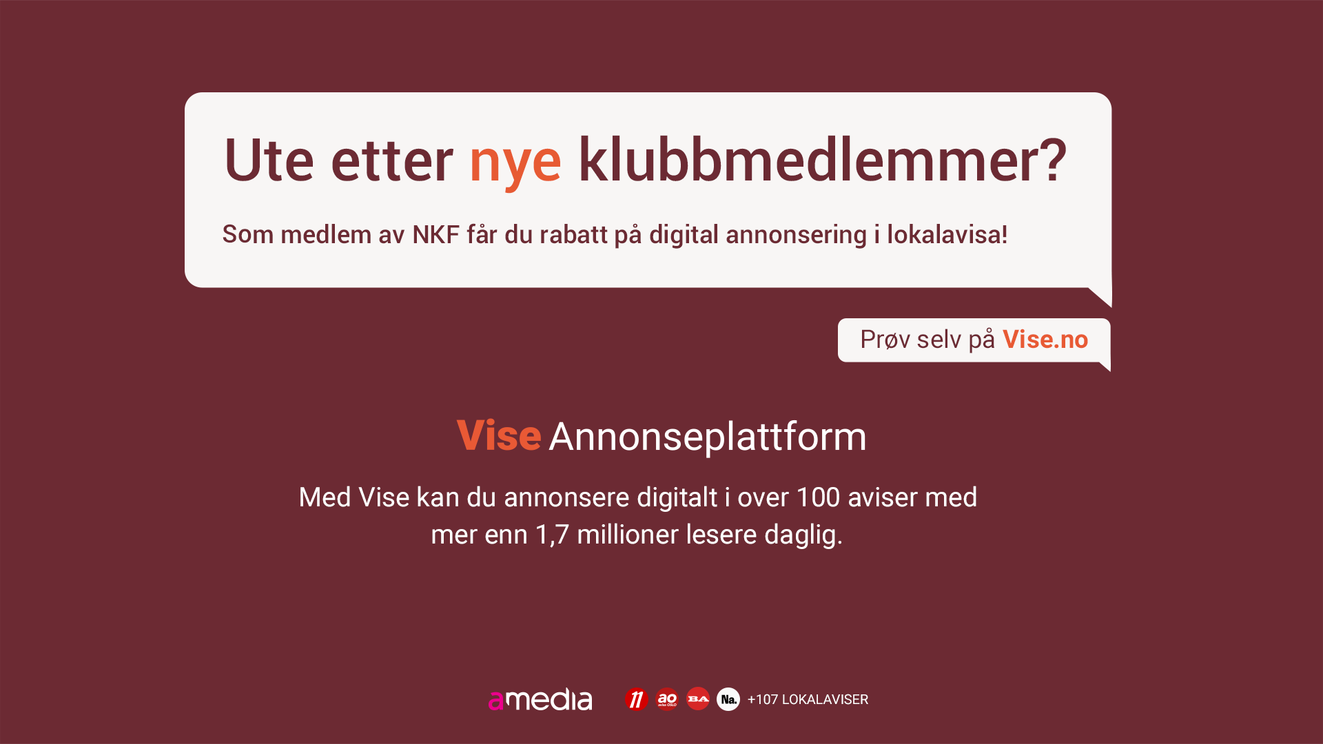 Annonser digitalt i lokalavisa for å få nye klubbmedlemmer