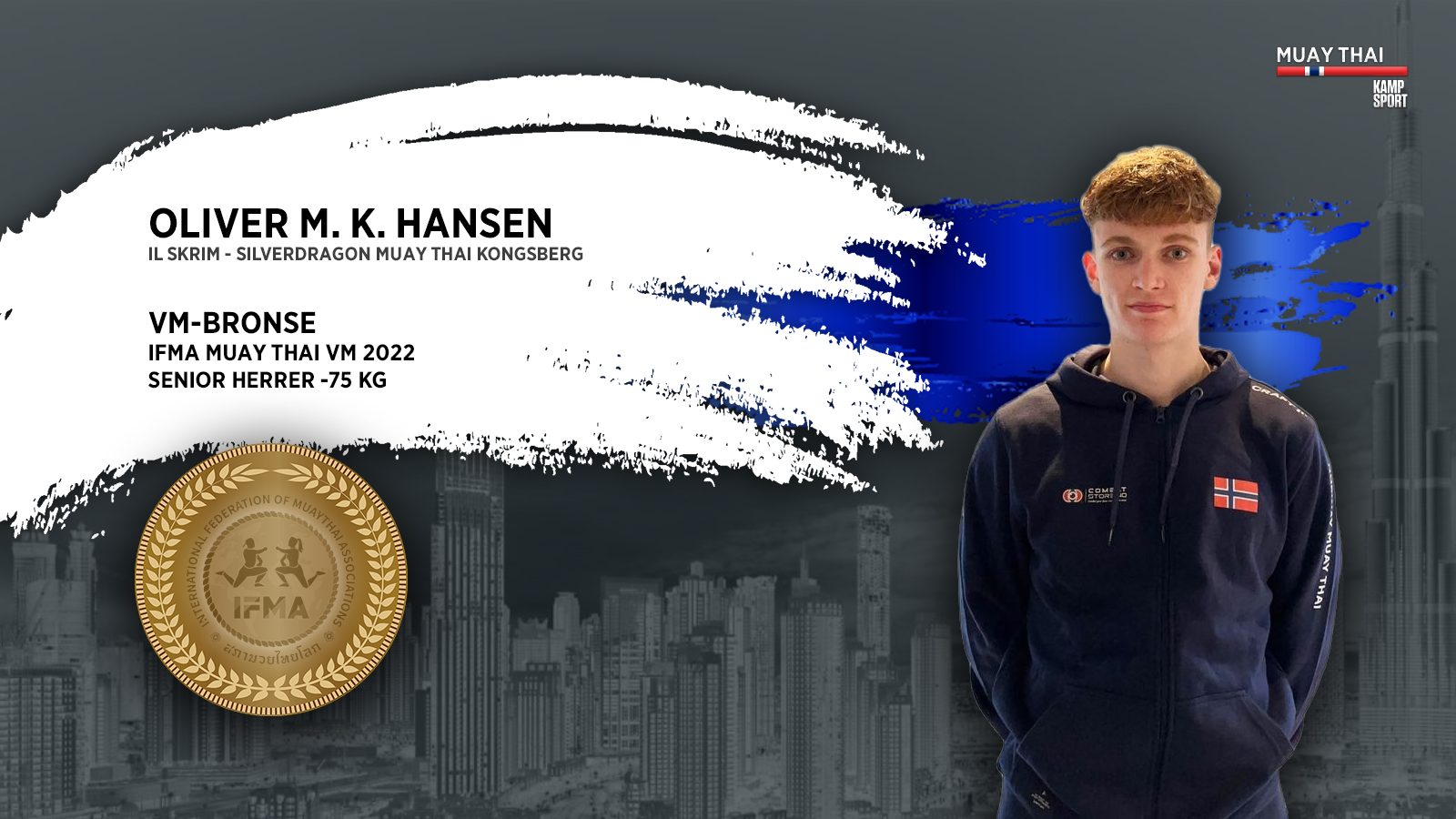 Oliver Hansen med VM-bronse i muaythai