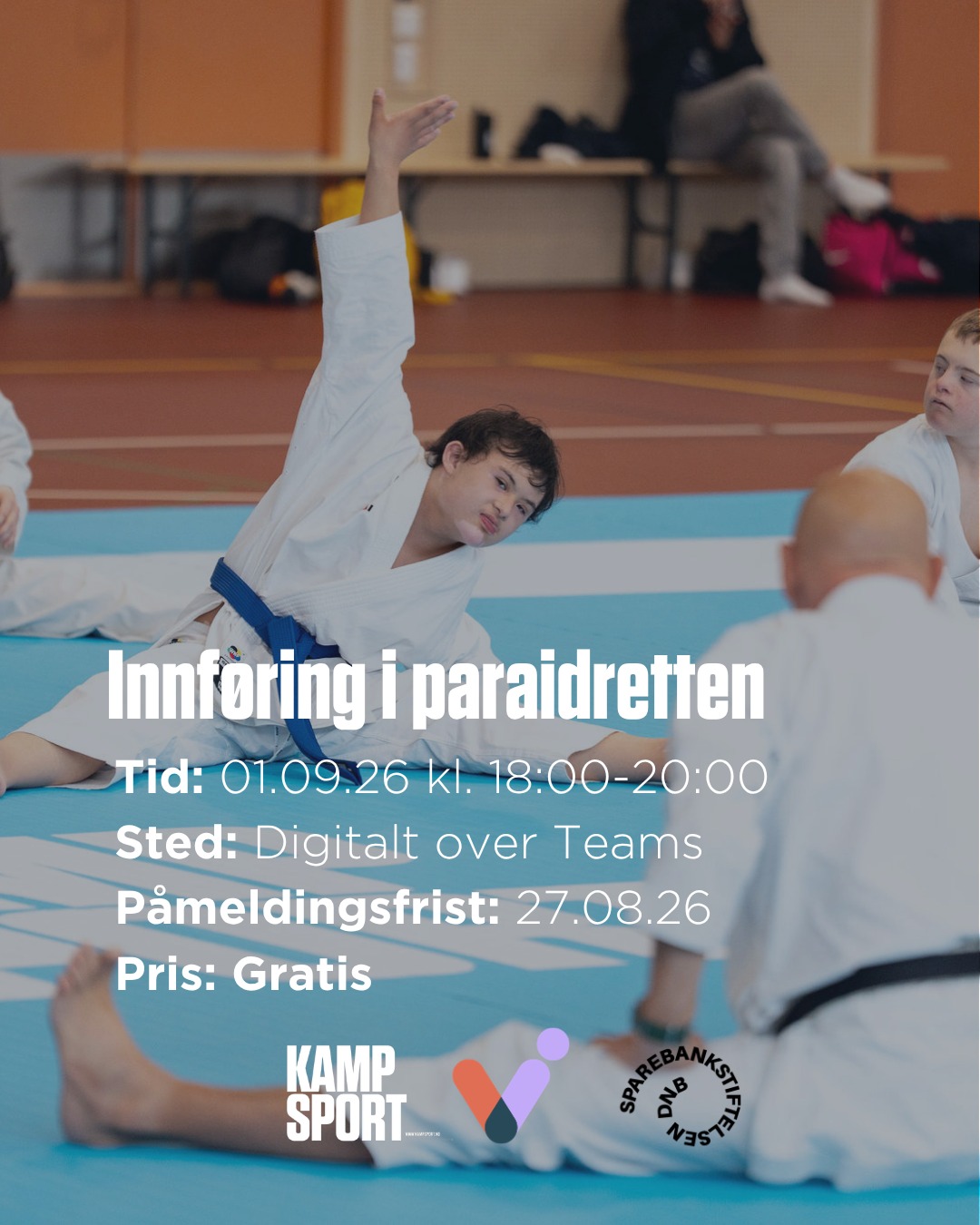 Vil du lære hvordan du kan skape et enda mer inkluderende miljø?🤩

Norges Kampsportforbund inviterer til digitalt introduksjonskurs i paraidrett tirsdag 1. september! 

Påmelding via Minidrett👈🏼